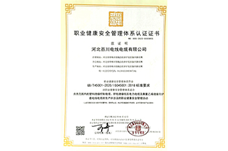 OHSAS18001职业健康安全管理体系认证书